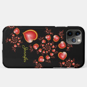 Met veel liefdesrood geel hart fractal art name Case-Mate iPhone case (Achterkant (horizontaal))