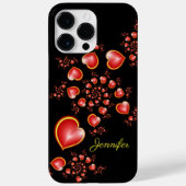 Met veel liefdesrood geel hart fractal art name Case-Mate iPhone case (Achterkant)