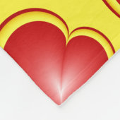 Met veel liefdesrood geel modern hartenpatroon fleece deken (Hoek)