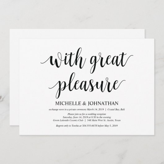 Met veel plezier nodigt de weddenschap uit tot kaart (Voorkant / Achterkant)