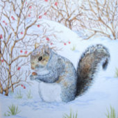 met verse schattige grijze eekhoornsneeuwscopen in kaart