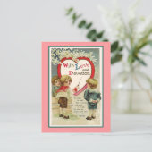 Met Victoriaans Valentijn van Liefde en Provotie Feestdagenkaart (Staand voorkant)