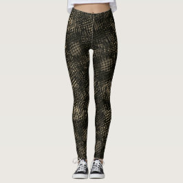 Met vierkante bekleding gekrabd in donkerbruin of  leggings