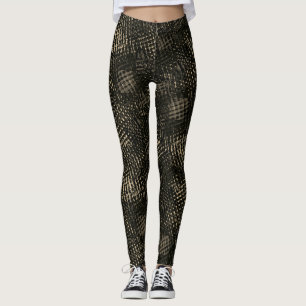 Met vierkante bekleding gekrabd in donkerbruin of leggings