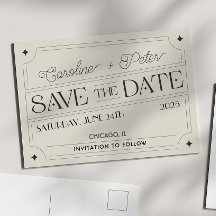 Met vintage inspiratie Matchbox "Save the Date"-aa