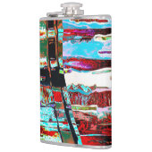 Met Vinyl Omwikkelde Fles – Abstracte Ineenstortin Heupfles (Links)