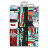 Met Vinyl Omwikkelde Fles – Abstracte Ineenstortin Heupfles (Achterkant)