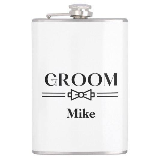 Met vinyl omwikkelde fles-Bruidegom fles Heupfles (Voorkant)