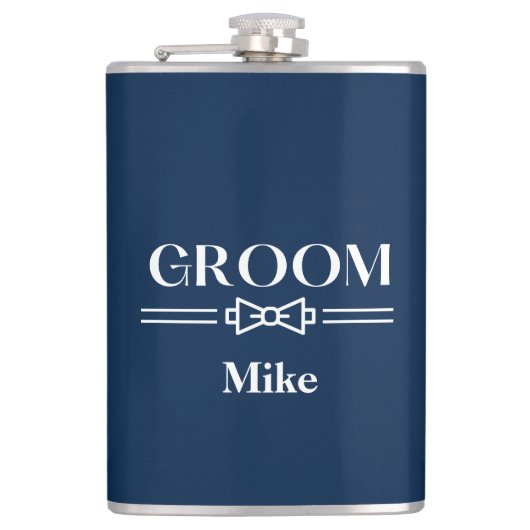 Met vinyl omwikkelde fles-Bruidegom Heupfles (Voorkant)