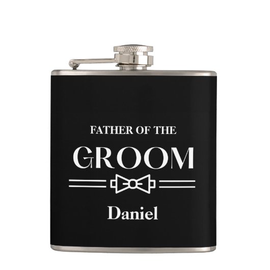 Met Vinyl Omwikkelde Fles-Vader van de Bruidegom Heupfles (Voorkant)
