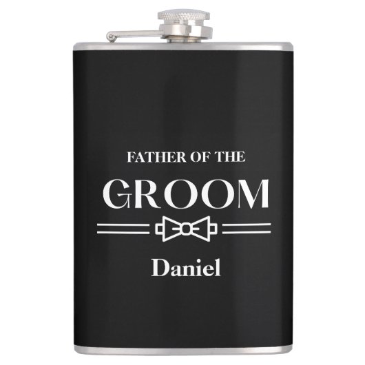 Met Vinyl Omwikkelde Fles-Vader van de Bruidegom Heupfles (Voorkant)