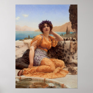 Met Violets Wreathed en Robe van Saffron Hue Poster