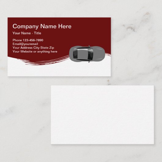 Met Visitekaartjes gelijkgestelde auto's (Voorkant / Achterkant)