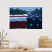 Met vlag gedraaid "Coffin" en wit huis Poster (Keuken)