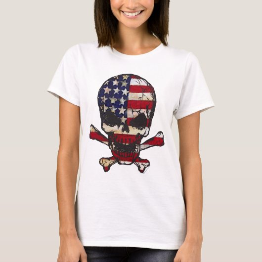 Met vlag geschilderd - Skull.png T-shirt (Voorkant)