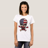 Met vlag geschilderd - Skull.png T-shirt (Voorkant volledig)
