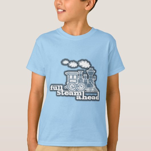 met volle stoom vanaf de plaats waar je blauw kind t-shirt (Voorkant)