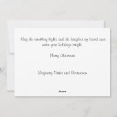 Met vorst bedekte bank met winterbessen feestdagenkaart (Achterkant)