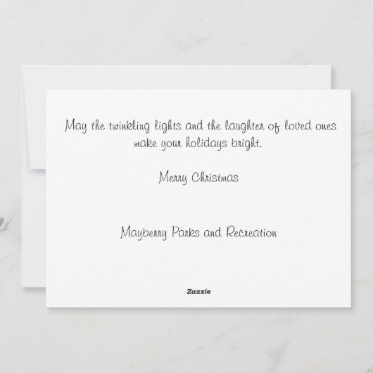 Met vorst bedekte bank met winterbessen feestdagenkaart (Achterkant)