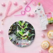 met vorst bedekte heilige en bessen kerst papieren bordje (Feest)