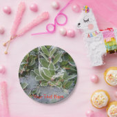 met vorst bedekte heilige en cobweb - kerstontwerp papieren bordje (Feest)