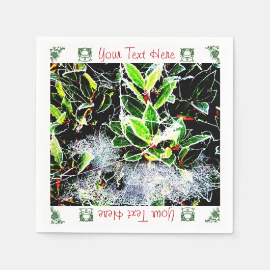 met vorst bedekte heilige en cobweb - kerstontwerp servet (Voorkant)