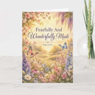 Met Vrees en Verwondering Geschapen Aquarel Kaart