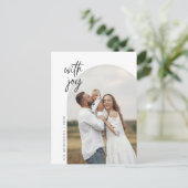 Met vreugde, familiefoto, modern minimalistisch briefkaart (Staand voorkant)