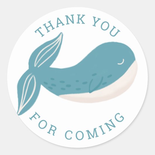 Met vriendelijke groet. Blauwe walvis. Nautical ki Ronde Sticker (Voorkant)