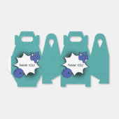 Met vriendelijke groet! Blauwgroene Bowling Birthd Bedankdoosjes (Uitgevouwen)