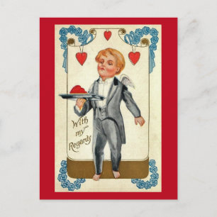 Met vriendelijke groet Cupid Tuxedo Valentijn Eleg Feestdagenkaart