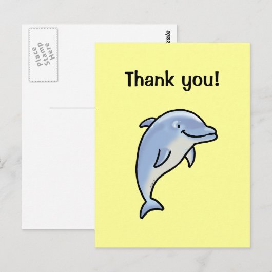 Met vriendelijke groet! (dolfijn) briefkaart (Voorkant / Achterkant)