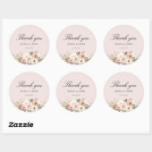 Met vriendelijke groet! Elegant, roze, pastel, blo Ronde Sticker (Vel)
