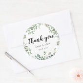 Met vriendelijke groet! Eucalyptus bruiloft Ronde Sticker (Envelop)
