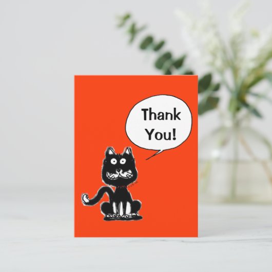 Met vriendelijke groet! (Grappige kat) Briefkaart (Staand voorkant)