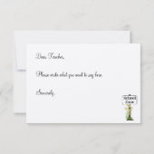 Met vriendelijke groet! Kaart voor schoolleraar di (Achterkant)