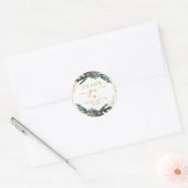 Met vriendelijke groet! kerst botanisch ronde sticker (Envelop)