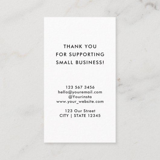 Met vriendelijke groet! Klein bedrijf Logo Moderne Kortingskaartje (Achterkant)