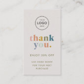 Met vriendelijke groet! Klein bedrijf Logo Moderne Kortingskaartje (Voorkant)