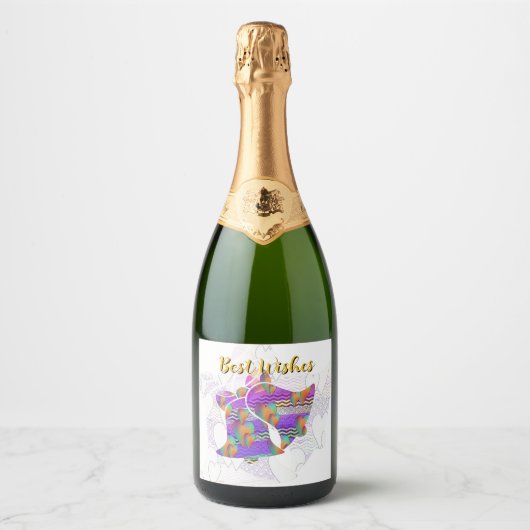 Met vriendelijke groet sparkling wijnetiket (Voorkant)