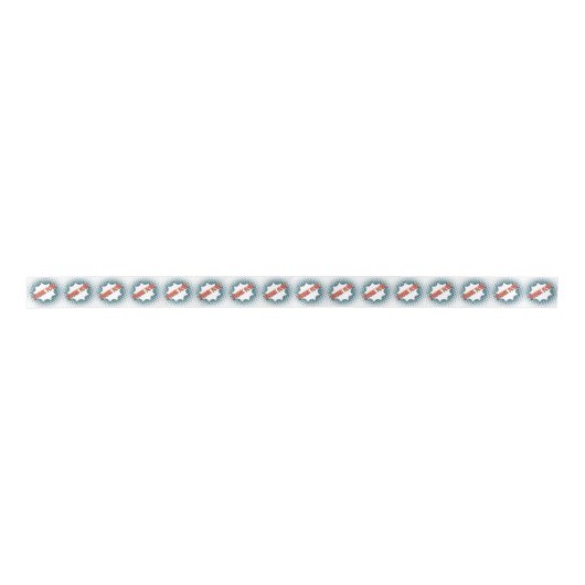 Met vriendelijke groet! Speech Bubble Blue & White Satijnen Lint (Voorkant)