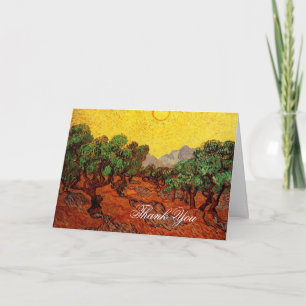 Met vriendelijke groet. Vincent van Gogh Olive Tre Bedankkaart