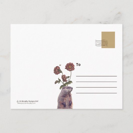 Met vriendelijke groet Woodchuck -stijl Briefkaart (Achterkant)