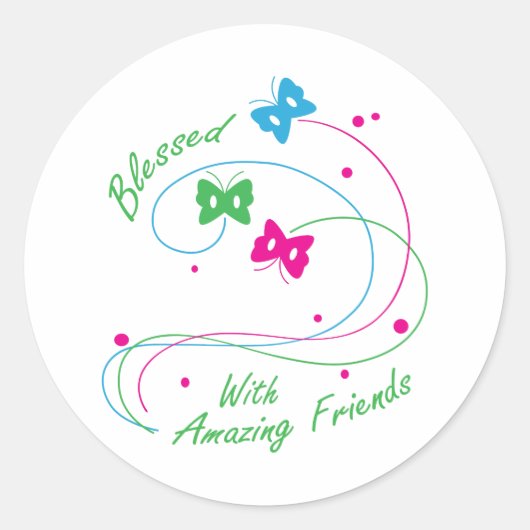 MET VRIENDEN BLOED RONDE STICKER (Voorkant)