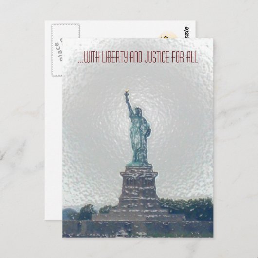 ...met vrijheid en rechtvaardigheid voor iedereen briefkaart (Voorkant / Achterkant)