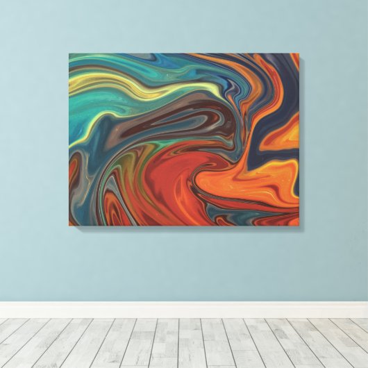 met vuur en ijs omwikkeld canvas (Insitu (Houten vloer))