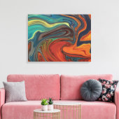 met vuur en ijs omwikkeld canvas afdruk (Insitu (Woonkamer))