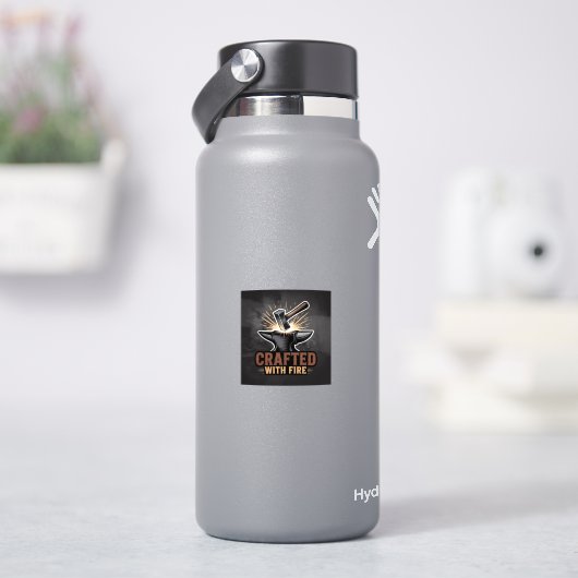 Met Vuur Gemaakt – Rustieke Ambachtslieden Sticker (HydroFlask)