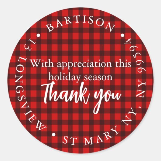 met waardering kerstbedrijf marketing Clas Ronde Sticker (Voorkant)