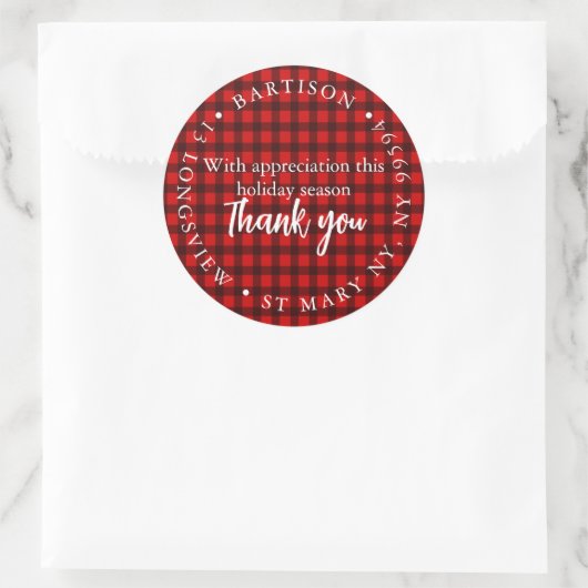 met waardering kerstbedrijf marketing Clas Ronde Sticker (Tas)